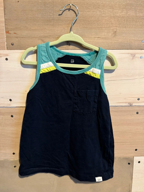 4T Gap Navy Stripe Tank T-Shirt 1