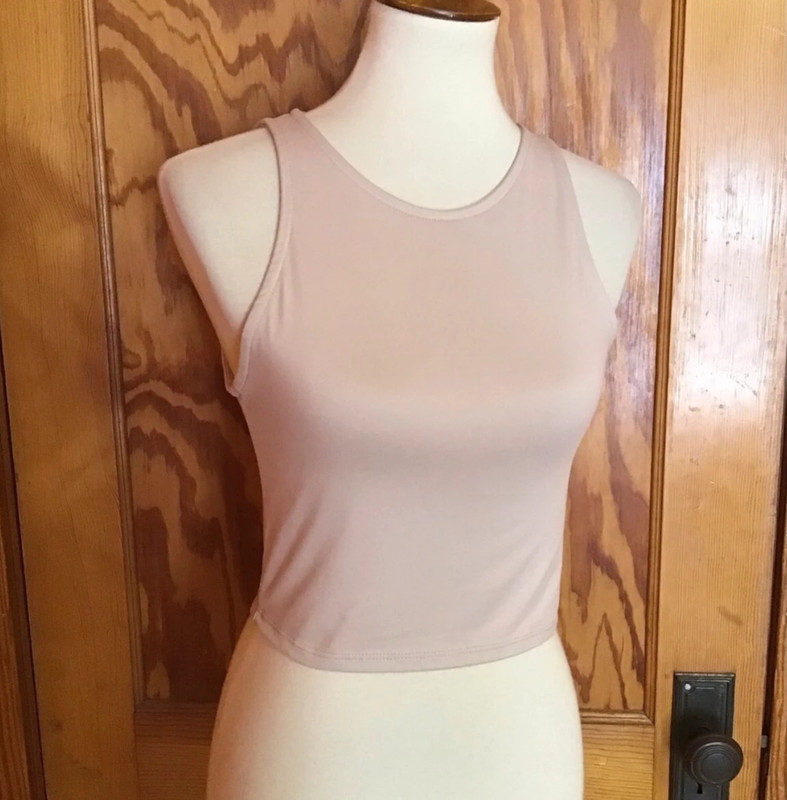 Sexy neutral cropped tank top 5