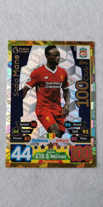 Sadio Mane Match Attax 100 Club Liverpool FC Limited Edition Card - Vinted