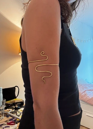 Bovenarm band van messing, merk: zelfgemaakt, staat: Nieuw met prijskaartje, € 10,00, € 11,20 inclusief Kopersbescherming