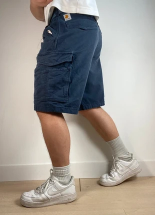 Short Carhartt cargo bleu marine workwear, marque: Carhartt, état: Bon état, taille: W38 | FR 48, 35,00 €, 37,45 € Protection acheteurs (Pro) incluse