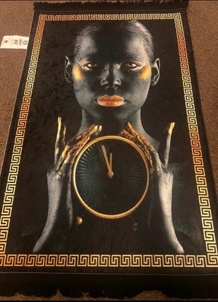 Modern Rug Wall Art Door Mat 50×80cm Black & Gold with Anti-Slip Backing, condition: New without tags, £6.00, £7.00 includes Buyer Protection Pro