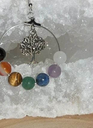 Boucles d'oreilles 7 chakras, marque: Fabrication Artisanale, état: Neuf avec étiquette, 18,90 €, 20,55 € Protection acheteurs incluse