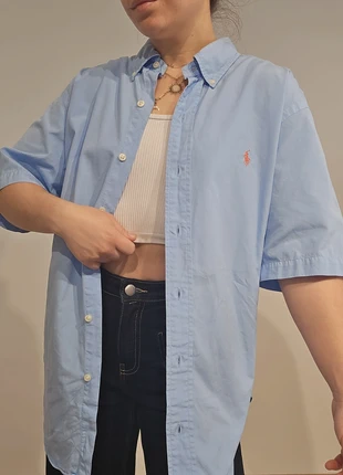 Chemise en coton bleu unie Ralph Lauren - taille L (ch40), marca: Ralph Lauren, estado: Muito bom, tamanho: L / 40 / 12, €25.00, €26.95 inclui Proteção do Comprador Pro