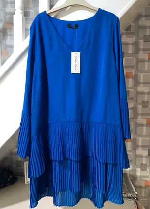 Royal blue pleated dress, brand: chinabox, condition: New with tags, size: M / 10, £8.00, £9.10 includes Buyer Protection