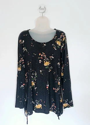 Fat Face Floral Print Grey Tie Up Longsleeve Jersey Top, Size 8, brand: Fat Face, condition: Very good, size: S / 8, £8.00, £9.10 includes Buyer Protection