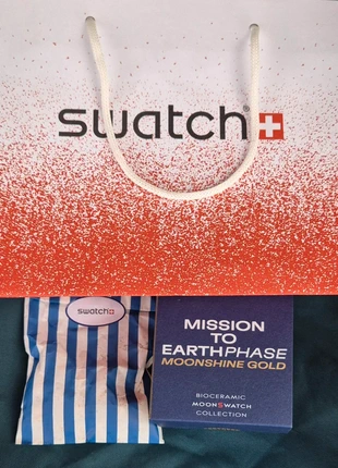 🍿 Omega x Swatch Mission to Earthphase Moonshine Gold Pop Corn, brand: Swatch, condition: New with tags, size: 39–42 mm, €599.00, €629.65 includes Buyer Protection