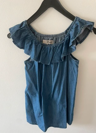 blusa sem alças de ganga, merk: Denim Co, staat: Heel goed, maat: 7 jaar / 122 cm, € 5,00, € 5,95 inclusief Kopersbescherming