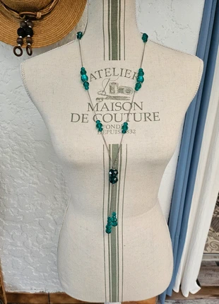Sautoir avec perles vertes, brand: Accessories, condition: New with tags, €2.99, €3.84 includes Buyer Protection