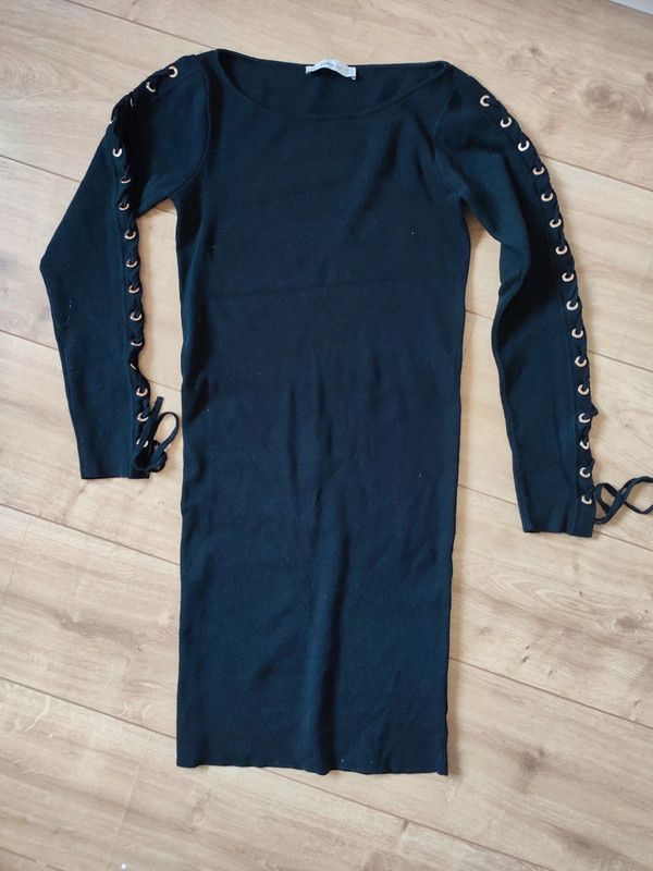 Robe noir 2025 zara manche longue