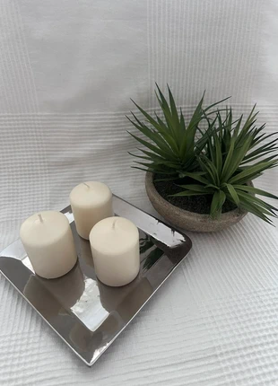 Assiette porte-bougies argenté – 19 cm – Élégance festive, brand: IKEA, condition: New without tags, €1.00, €1.75 includes Buyer Protection