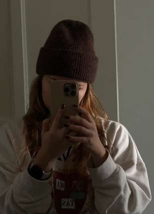 Chocolate brown beanie, état: Neuf sans étiquette, taille: Taille unique, 10,00 €, 11,20 € Protection acheteurs incluse