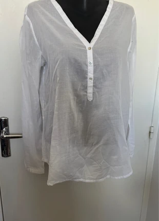 Chemise blanche transparente L, staat: Goed, maat: L / 40 / 12, € 2,00, € 2,80 inclusief Kopersbescherming