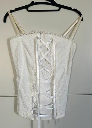 Top bianco macramè stile corsetto Rinascimento – S, marca: Rinascimento, estado: Nuevo sin etiquetas, tamaño: S / 36 / 8, 7,00 €, 8,05 € Protección al comprador incluida
