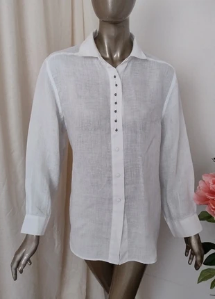 Dirndl. Trachten. Camicia  top camicetta, blusa tirolese cottage core, prairie in lino alta qualità, brand: Wallmann, condizioni: Ottime, taglia: L / IT 44 / EU 40, €25.00, €26.95 include la Protezione acquisti