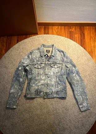 Giacca in jeans Unisex Gas blu con pittura bianca custom by me, marke: GAS, zustand: Neu, mit Etikett, größe: S, 40,00 €, 42,70 € inklusive Vinted-Käuferschutz