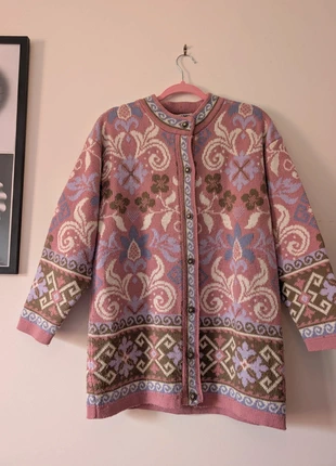 80's 90's vintage knit, pink paisley lilac purples silver hardware Y2K knit, brand: Vintage, condition: Very good, size: L / UK 16-18, £10.00, £11.20 includes Buyer Protection