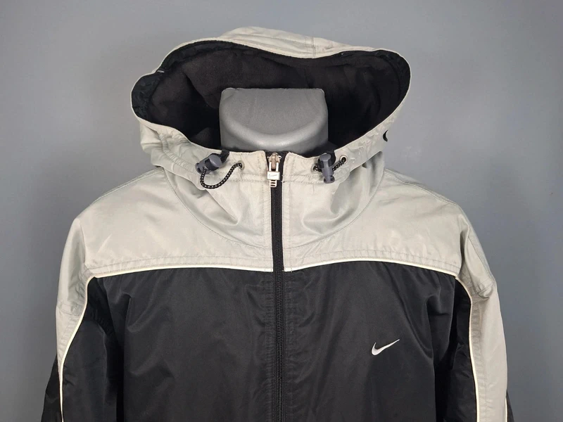 Blouson à capuche Nike vintage / taille 2XL - homme / noir et gris / brodé (194) - photo numéro 2