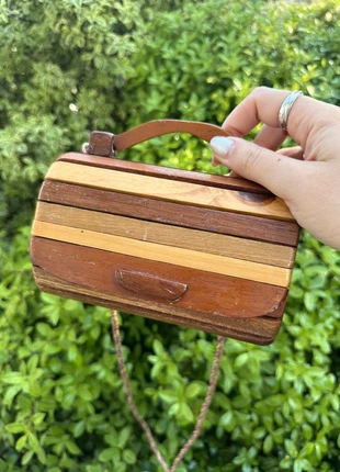 Sac à main vintage artisanal en bois – pièce unique, marque: Vintage, état: Bon état, 25,00 €, 26,95 € Protection acheteurs incluse