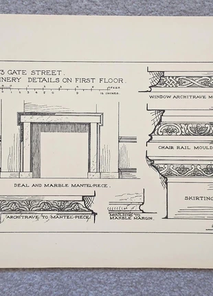 Joinery details at 3 gate street, london - antique print - 1914, brand: NO LABEL, condition: Good, £8.99, £10.14 includes Buyer Protection Pro