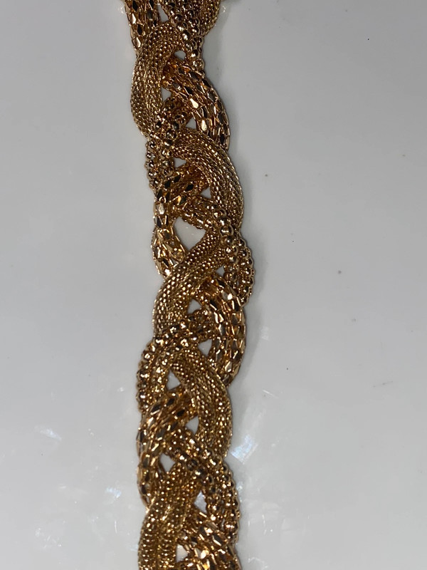Goldtone metal twisted mesh bracelet magnetic clasp 5