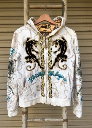 Vintage 00s Christian Audigier Zipped Hoodie White (L), marque: Christian Audigier, état: Très bon état, taille: L / 40 / 12, 100,00 €, 105,70 € Protection acheteurs (Pro) incluse