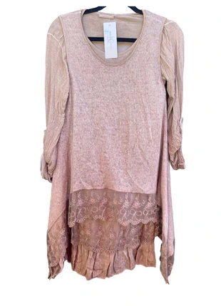 Romantic Boho Tunic with Lace - One Size - New, marque: New Collection, état: Neuf avec étiquette, taille: Taille unique, 8,00 €, 9,10 € Protection acheteurs incluse