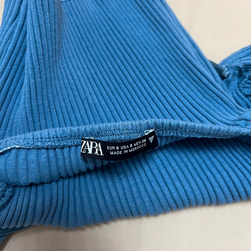 ZARA Blue Rib Open-Back Top 4