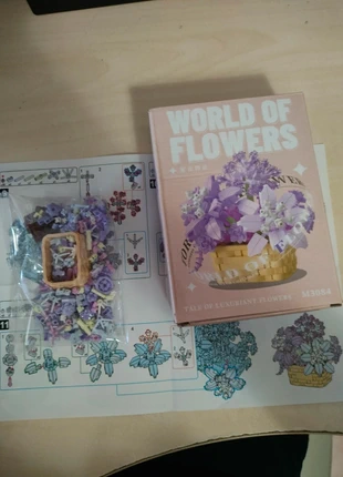 Fleur construccion similaire LEGO viola fiore simil LEGO costruzioni bouquet vitrine brick arbrè, staat: Nieuw met prijskaartje, maat: Prematuur, tot 44 cm, € 12,50, € 13,83 inclusief Kopersbescherming