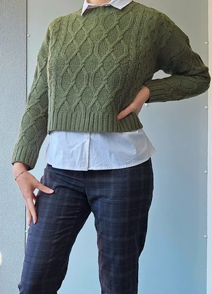 Pull over court crop top col rond mailles torsades M/38 Jennyfer, brand: Jennyfer, condition: Very good, size: M / 38 / 10, €3.00, €3.85 includes Buyer Protection