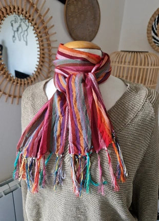 Foulard écharpe Chèche en tissu rayé Bayadère 25x125 cm, merk: Vintage, staat: Heel goed, € 5,00, € 5,95 inclusief Kopersbescherming Pro