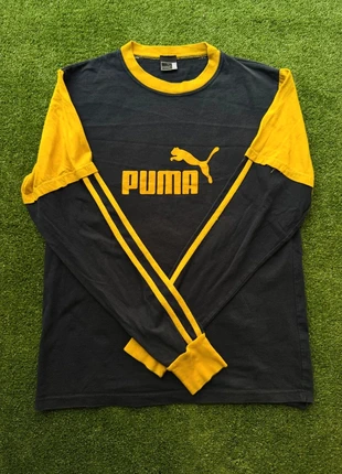 Maglietta Puma vintage maniche lunghe S nero giallo logo grande 100% cotone, merk: Puma, staat: Heel goed, maat: S, € 10,00, € 11,20 inclusief Kopersbescherming