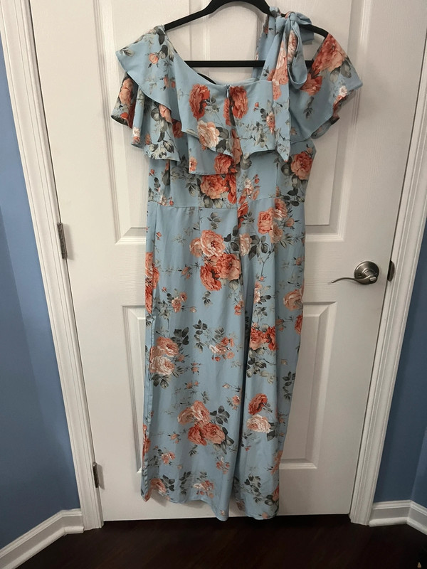 NWOT Shein  size XL blue floral jumpsuit 2