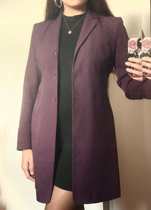 Veste longue style blazer vintage couleur prune | T40 Froggy, merk: froggy, staat: Heel goed, maat: L / 40 / 12, € 24,00, € 25,90 inclusief Kopersbescherming