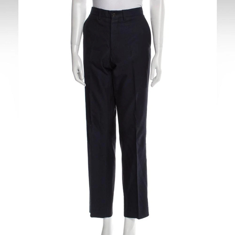 Dries Van Noten Straight Leg Navy Blue Trouser Pants M 1