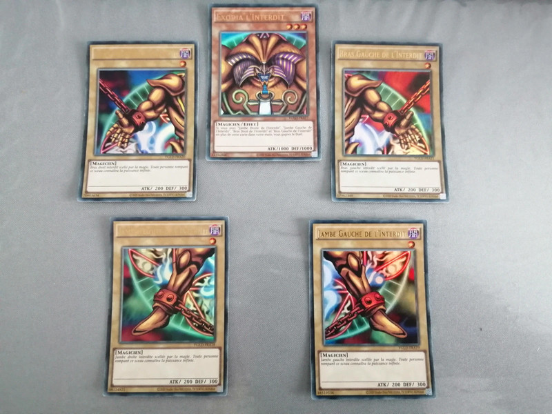 Lot de 5 Cartes Yu Gi Oh exodia