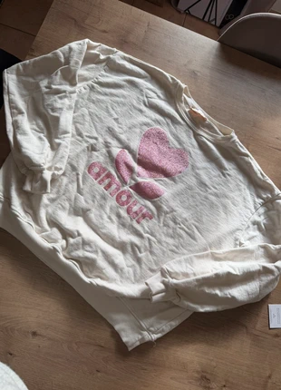 🤍 Sweat crème avec cœur rose à paillettes – Taille unique (34 à 42), marca: Boutique Parisienne, estado: Muy bueno, tamaño: Talla única, 7,99 €, 9,09 € Protección al comprador incluida