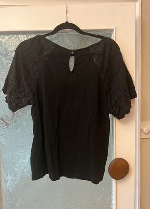 Black Broderie Boho Short Sleeve Ric Rac Top, brand: Next, condition: New without tags, size: XXXL / 18, £7.00, £8.05 includes Buyer Protection