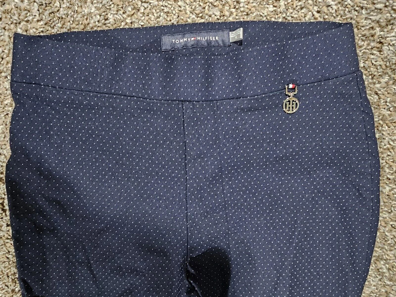 Tommy Hilfiger Women'S Navy Millenium Polka Dot Pants Size 8 2