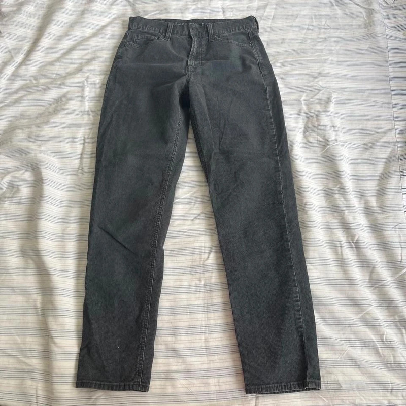 American Eagle Stretch Corduroy Mom Straight Pant size 0 Gray 1