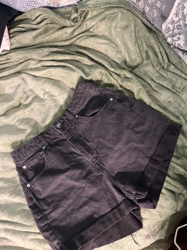 H&M denim shorts black 2