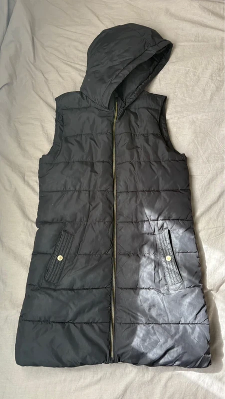 Doudoune veste longue sans manches noir mango taille 13/14 ans