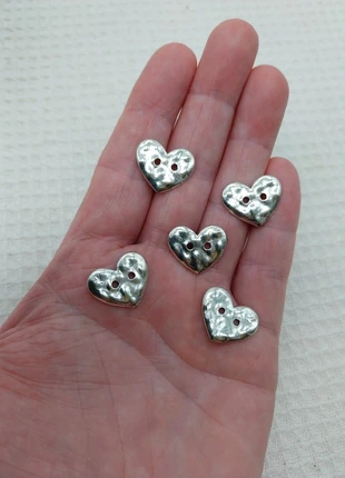 Bouton de couture cœur argenté en métal, loisir créatif DIY - 5pcs A0156, marca: Mercerie Syllikan, estado: Muy bueno, 2,50 €, 3,33 € Protección al comprador Pro incluida