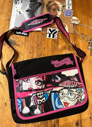 Y2k 2000 old label large school bag shoulder bag fits laptop, brand: Monster High, condition: Very good, £32.00, £34.30 includes Buyer Protection