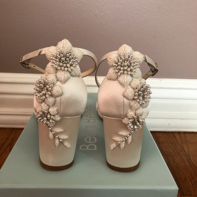 NWT Bella Belle Fabiola 3D Embellished Block Heel Floral Wedding Shoes | Vinted