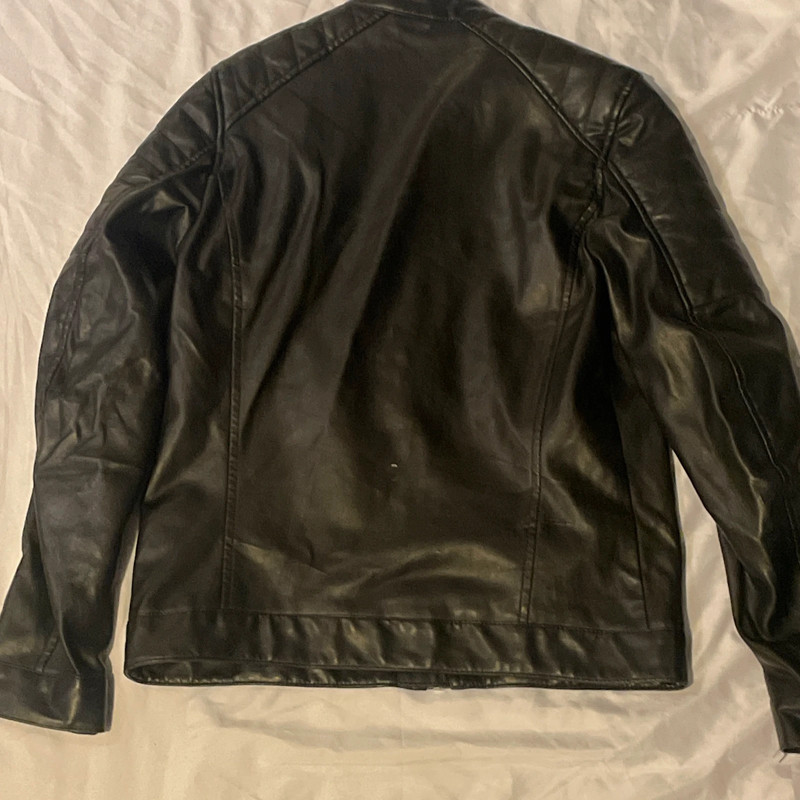 H&M Faux Leather Moto Jacket Small Multi Zipper Black Women’s 3