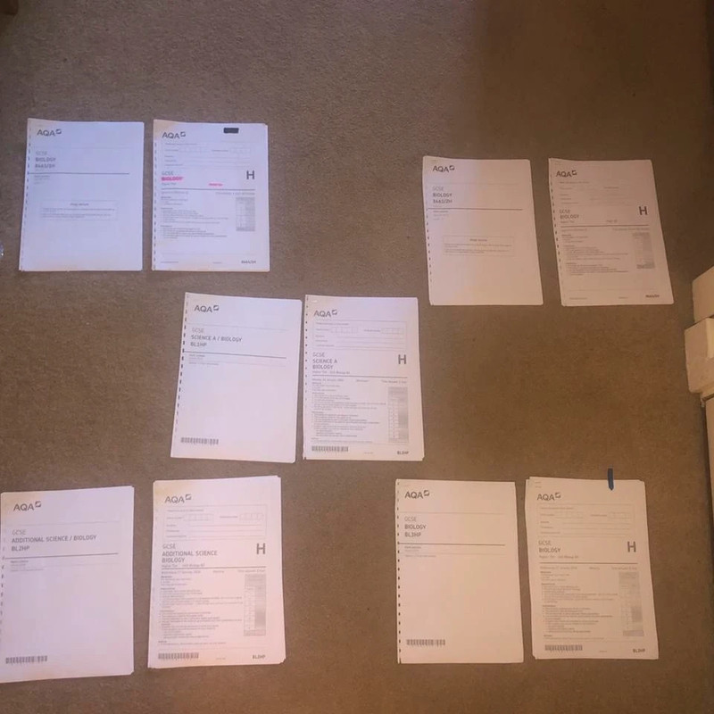 GCSE Aqa bio past papers + mark schemes !  2