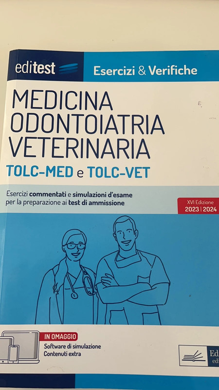 Editest)Esercizi commentati e simulazioni per tolc-med/vet 2023/2024