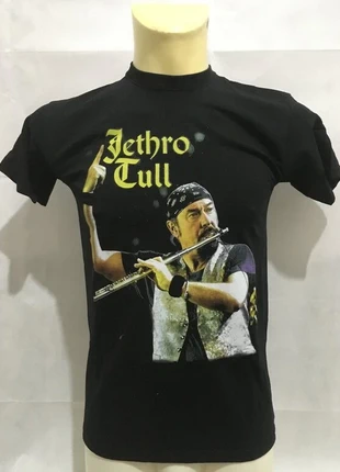 T-shirt da uomo in cotone con stampa solo fronte gruppo Jethro Tull - Ian Anderson con bandana Tg S, marque: Fruit of the Loom, état: Très bon état, taille: S, 14,00 €, 15,40 € Protection acheteurs incluse
