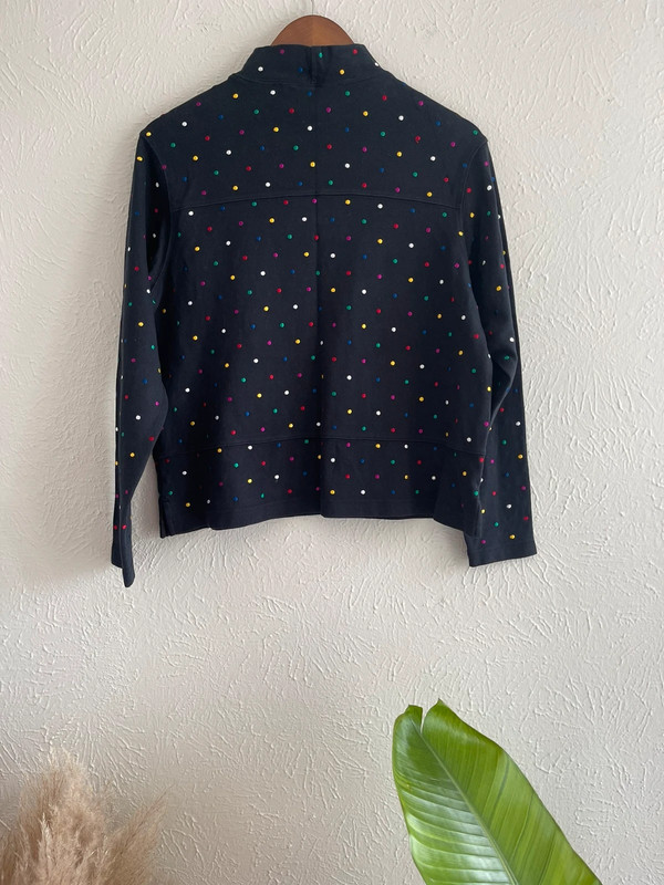 Bechamel Vintage women's sweater w/ multi color polka dots M 3